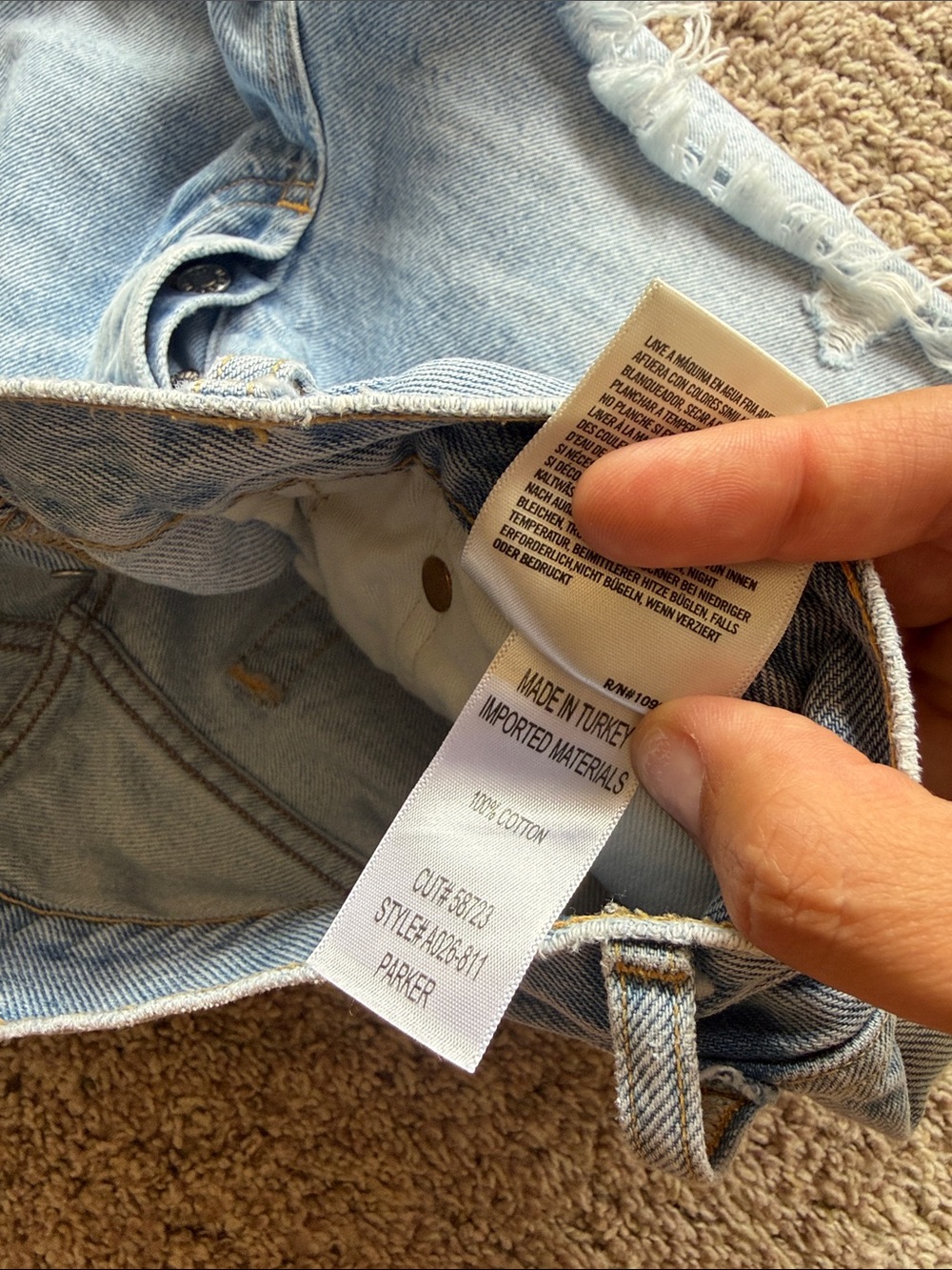 Agolde distressed Parker 100% cotton shorts size 27 - Picture 7 of 8